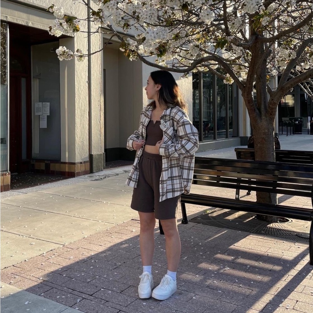 Ardene brown plaid button up
